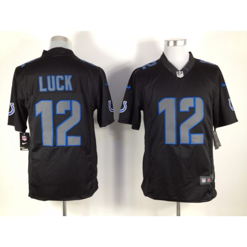 68621047b630e_1 Men's Indianapolis Colts #12 Andrew Luck Black Impact Limited Stitched NFL Jersey