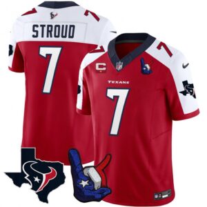 6862108144ff6_1 Men's Houston Texans #7 C.J. Stroud Red/White 2023 F.U.S.E. With 1-Star C And Hand Sign Throwing Up The H Patch Vapor Untouchable Limited Stitched Football Jersey