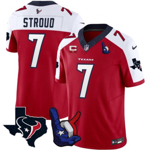 6862108144ff6_1 Men's Houston Texans #7 C.J. Stroud Red/White 2023 F.U.S.E. With 1-Star C And Hand Sign Throwing Up The H Patch Vapor Untouchable Limited Stitched Football Jersey