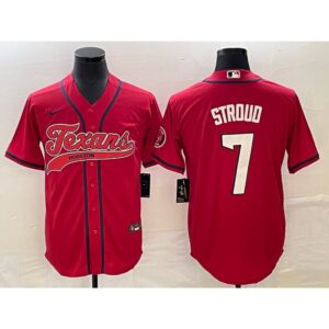 6862108ee57c3_1 Men's Houston Texans #7 C.J. Stroud Red With Patch Cool Base Stitched Baseball Jersey