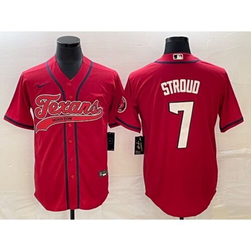 6862108ee57c3_1 Men's Houston Texans #7 C.J. Stroud Red With Patch Cool Base Stitched Baseball Jersey