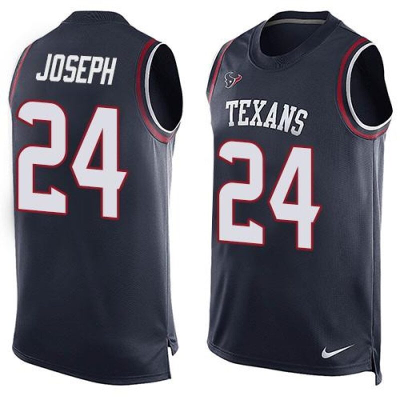 686211227b4d1_1 Texans #24 Johnathan Joseph Navy Blue Team Color Men's Stitched NFL Limited Tank Top Jersey