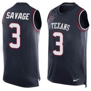 6862113cc973a_1 Texans #3 Tom Savage Navy Blue Team Color Men's Stitched NFL Limited Tank Top Jersey