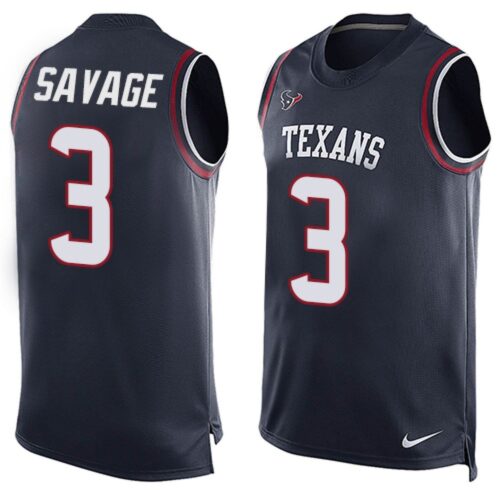 6862113cc973a_1 Texans #3 Tom Savage Navy Blue Team Color Men's Stitched NFL Limited Tank Top Jersey