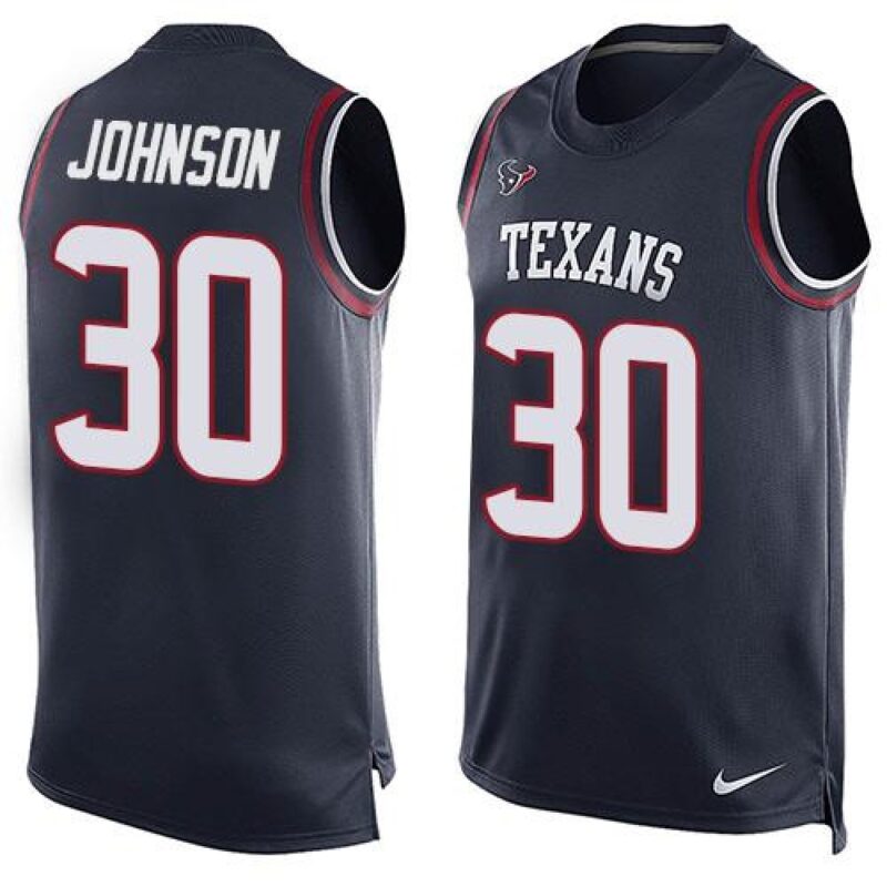 686211434315f_1 Texans #30 Kevin Johnson Navy Blue Team Color Men's Stitched NFL Limited Tank Top Jersey