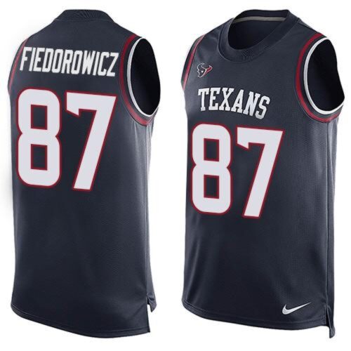 686211b6737ac_1 Texans #87 C.J. Fiedorowicz Navy Blue Team Color Men's Stitched NFL Limited Tank Top Jersey