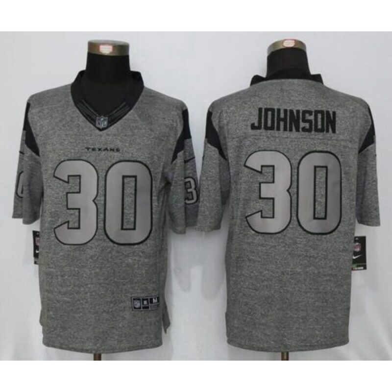 6862121b89504_1 Texans #30 Kevin Johnson Gray Men's Stitched NFL Limited Gridiron Gray Jersey