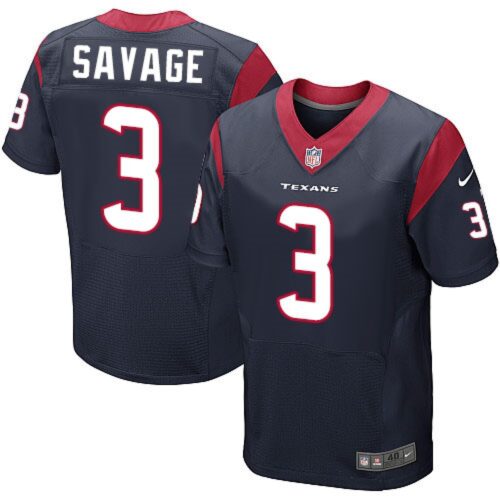 6862128e7478f_1 Texans #3 Tom Savage Navy Blue Team Color Men's Stitched NFL Elite Jersey