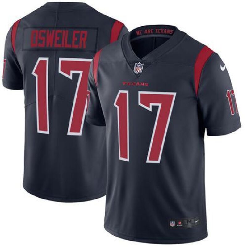 686213d674b94_1 Texans #17 Brock Osweiler Navy Blue Men's Stitched NFL Limited Rush Jersey