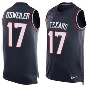 686213d98ca77_1 Texans #17 Brock Osweiler Navy Blue Team Color Men's Stitched NFL Limited Tank Top Jersey