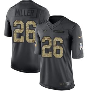 Texans #26 Lamar Miller Black Men's Stitched NFL Limited 2016 Salute to Service Jersey