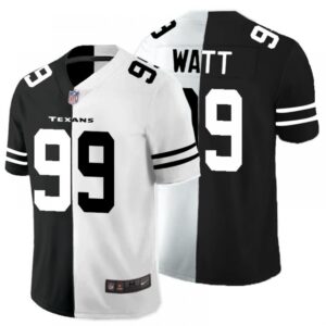 68621445bbb19_1 Men's Houston Texans #99 J.J. Watt Black & White Split Limited Stitched Jersey