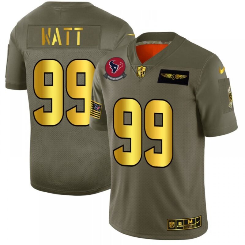 686214744a5ce_1 Men's Houston Texans #99 J.J. Watt Black 2019 Olive/Gold Salute To Service Limited Stitched NFL Jersey