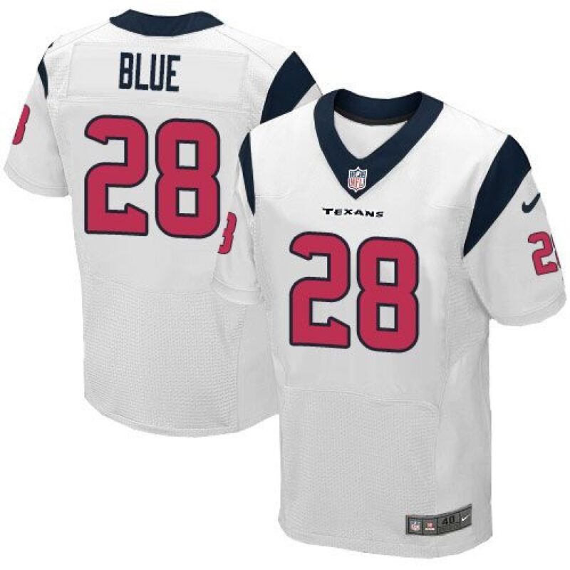 6862148971ac4_1 Texans #28 Alfred Blue White Men's Stitched NFL Elite Jersey