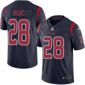 6862149282411_1 Texans #28 Alfred Blue Navy Blue Men's Stitched NFL Limited Rush Jersey