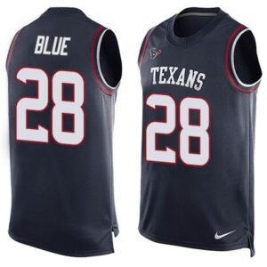 686214957e4ad_1 Texans #28 Alfred Blue Navy Blue Team Color Men's Stitched NFL Limited Tank Top Jersey