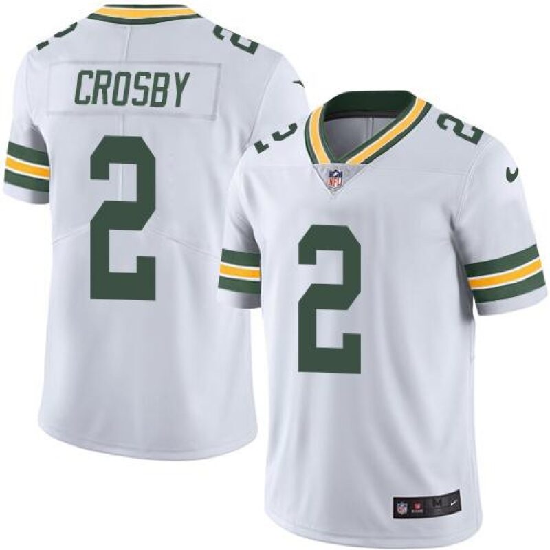686214d014dc3_1 Packers #2 Mason Crosby White Men's Stitched NFL Limited Rush Jersey