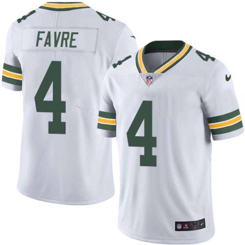 686214e1c1dc8_1 Packers #4 Brett Favre White Men's Stitched NFL Limited Rush Jersey