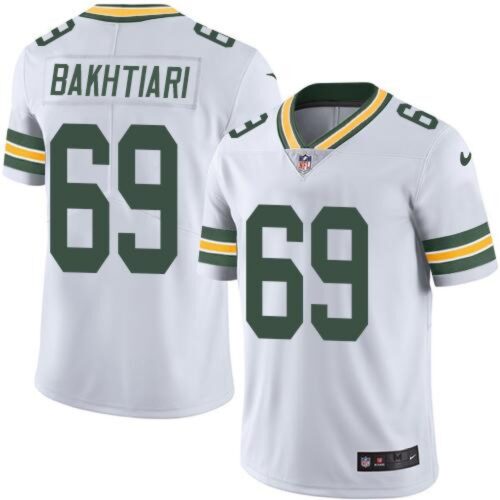 686214f9bd159_1 Packers #69 David Bakhtiari White Men's Stitched NFL Limited Rush Jersey
