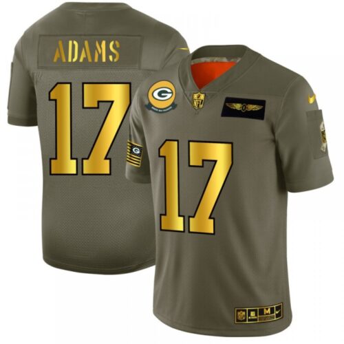 6862155e76fea_1 Men's Green Bay Packers #17 Davante Adams 2019 Olive/Gold Salute To Service Limited Stitched NFL Jersey