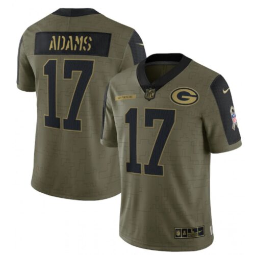 6862156b11a63_1 Men's Green Bay Packers #17 Davante Adams 2021 Olive Salute To Service Limited Stitched Jersey