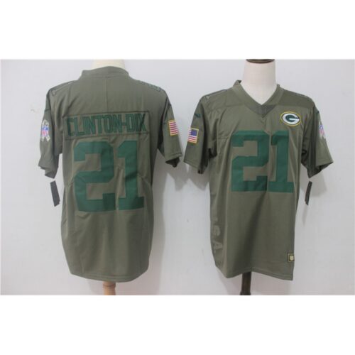 6862157d278d0_1 Men's Green Bay Packers #21 Ha Ha Clinton-Dix Olive Salute To Service Limited Stitched NFL Jersey