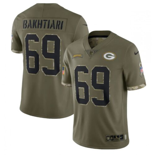 686215cee3bec_1 Men's Green Bay Packers #69 David Bakhtiari Olive 2022 Salute To Service Limited Stitched Jersey