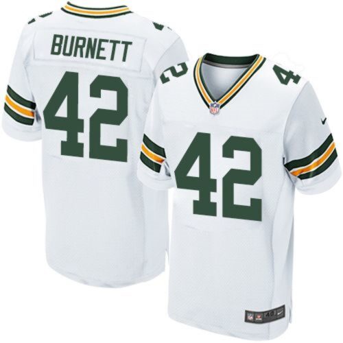 6862163edc322_1 Packers #42 Morgan Burnett White Men's Stitched NFL Elite Jersey