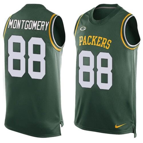 686216b63ae96_1 Packers #88 Ty Montgomery Green Team Color Men's Stitched NFL Limited Tank Top Jersey