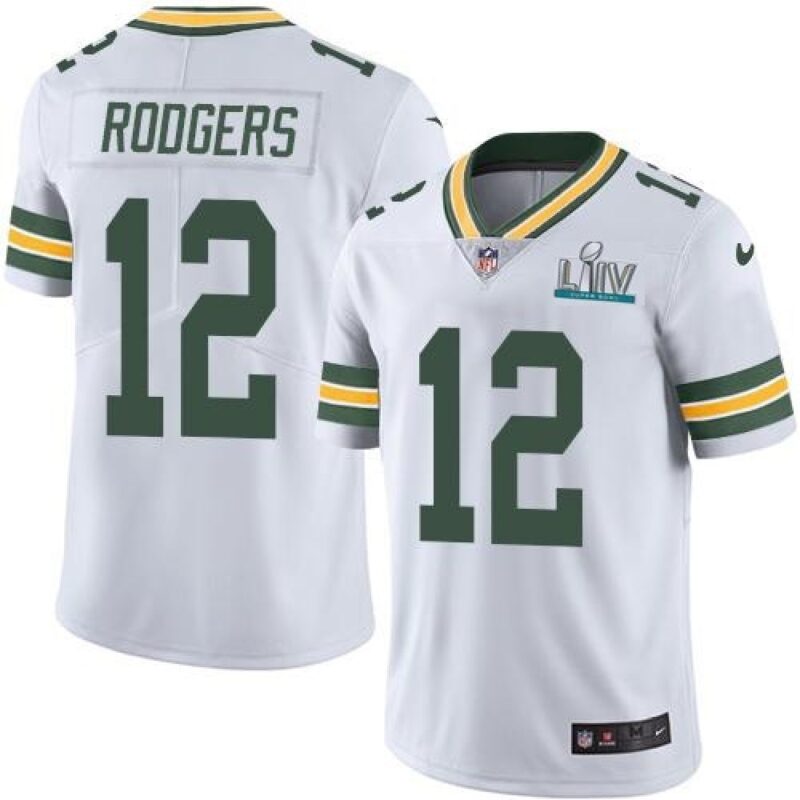 686216db4c3a3_1 Men's Green Bay Packers #12 Aaron Rodgers White Super Bowl LIV Vapor Untouchable Stitched NFL Limited Jersey