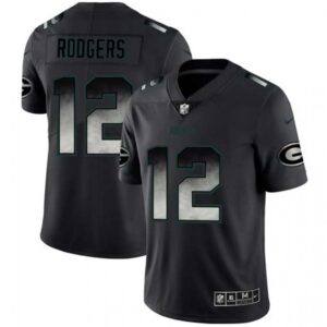 686217274a28f_1 Men's Green Bay Packers #12 Aaron Rodgers Black 2019 Smoke Fashion Limited Stitched NFL Jersey
