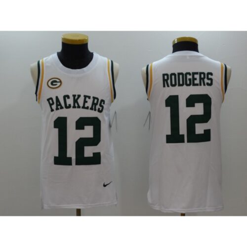 686217423accf_1 Men's Green Bay Packers #12 Aaron Rodgers White Limited Tank Top Jersey