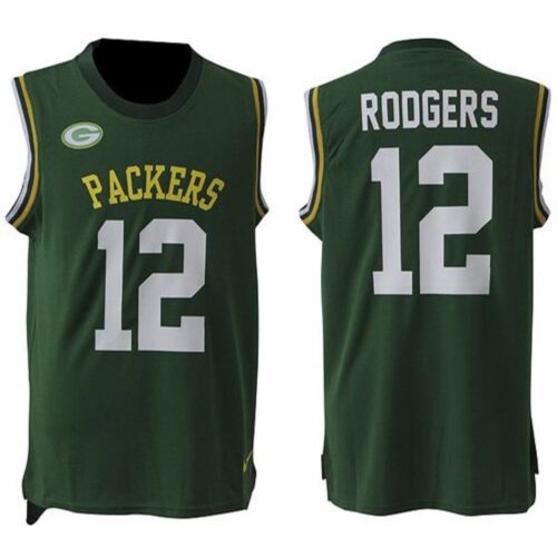 686217451d886_1 Packers #12 Aaron Rodgers Green Team Color Men's Stitched NFL Limited Tank Top Jersey
