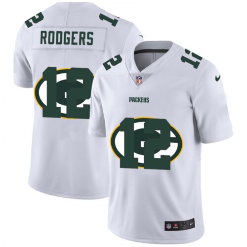 686217730aa3c_1 Men's Green Bay Packers #12 Aaron Rodgers White Shadow Logo Limited Stitched Jersey