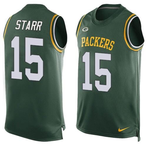 6862177f8085c_1 Packers #15 Bart Starr Green Team Color Men's Stitched NFL Limited Tank Top Jersey
