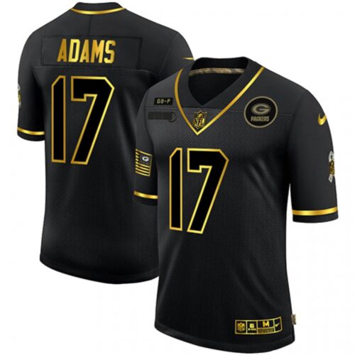 686217a4c7a14_1 Men's Green Bay Packers #17 Davante Adams Black & White Split Limited Stitched Jersey