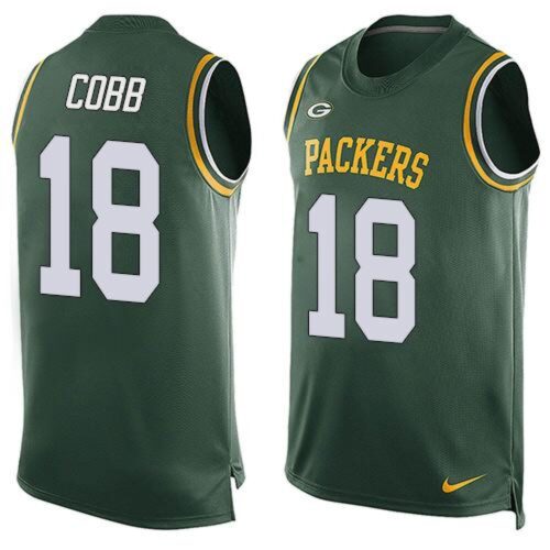 686217a7d35bc_1 Packers #18 Randall Cobb Green Team Color Men's Stitched NFL Limited Tank Top Jersey