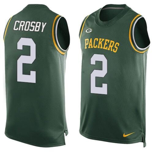 686217ae09610_1 Packers #2 Mason Crosby Green Team Color Men's Stitched NFL Limited Tank Top Jersey