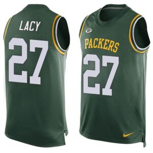 686217c6cd1ff_1 Packers #27 Eddie Lacy Green Team Color Men's Stitched NFL Limited Tank Top Jersey