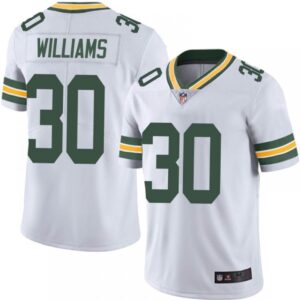 686217d095ee1_1 Men's Green Bay Packers #30 Jamaal Williams White Vapor Untouchable Limited Stitched Jersey
