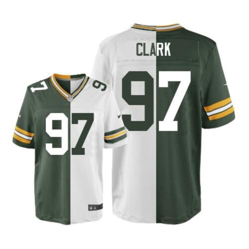 6862182da45e6_1 Packers #97 Kenny Clark Green/White Men's Stitched NFL Elite Split Jersey