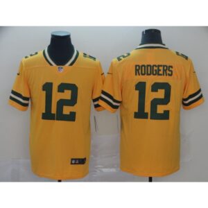 686218374542b_1 Men's Green Bay Packers #12 Aaron Rodgers Gold Inverted Legend Stitched NFL Jersey