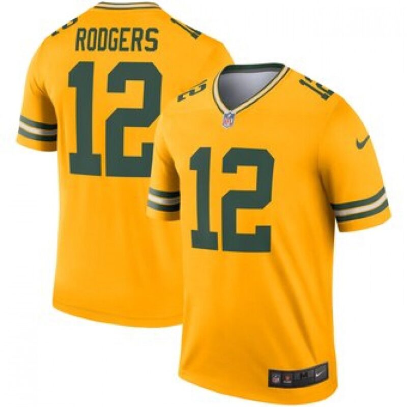 6862183a80a5a_1 Men's Green Bay Packers #12 Aaron Rodgers Gold Inverted Legend Jersey