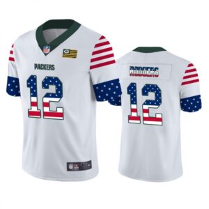 68621876e1dd0_1 Men's Green Bay Packers #12 Aaron Rodgers White 2019 USA Flag Fashion Limited Stitched NFL Jersey
