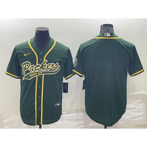 6862189e74c7f_1 Men's Green Bay Packers Blank Green Cool Base Stitched Baseball Jersey