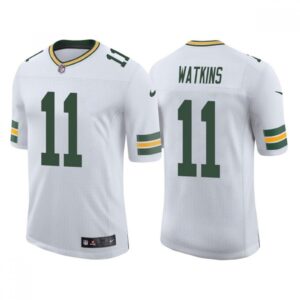 686218acbc7bc_1 Men's Green Bay Packers #11 Sammy Watkins White Stitched Football Jersey