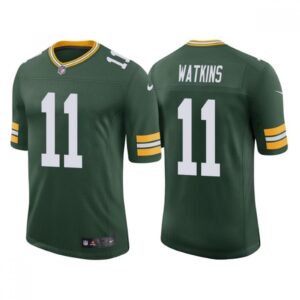 686218afbdbca_1 Men's Green Bay Packers #11 Sammy Watkins Green Stitched Football Jersey