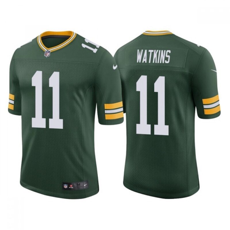 686218afbdbca_1 Men's Green Bay Packers #11 Sammy Watkins Green Stitched Football Jersey