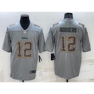 686218cc098e5_1 Men's Green Bay Packers #12 Aaron Rodgers Gray Atmosphere Fashion Stitched Jersey
