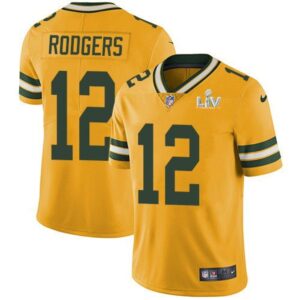 686218db4da69_1 Men's Green Bay Packers #12 Aaron Rodgers Gold 2021 Super Bowl LV Stitched NFL Jersey